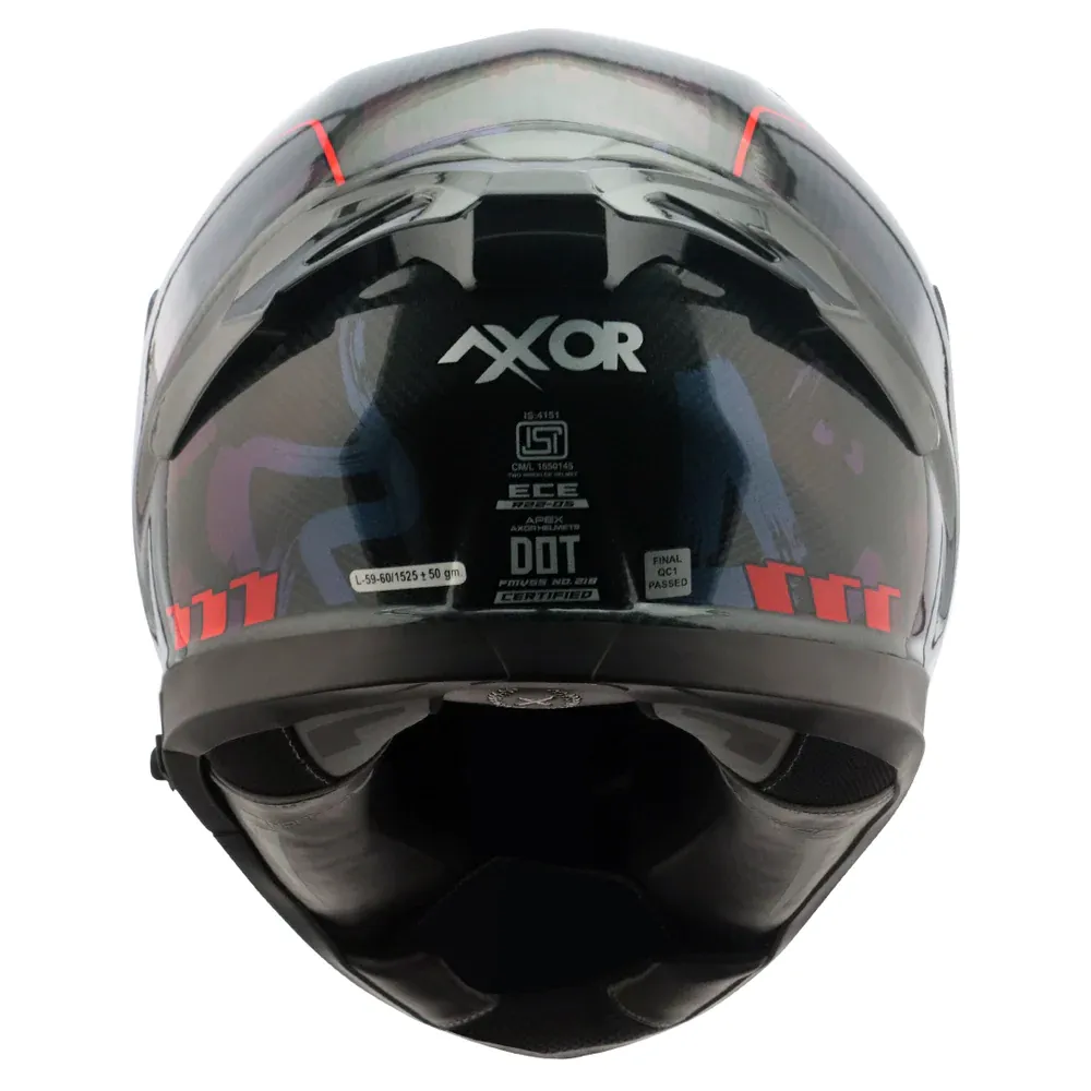 AXOR Apex Carbon Small Checks Gloss Red Full Face Helmet