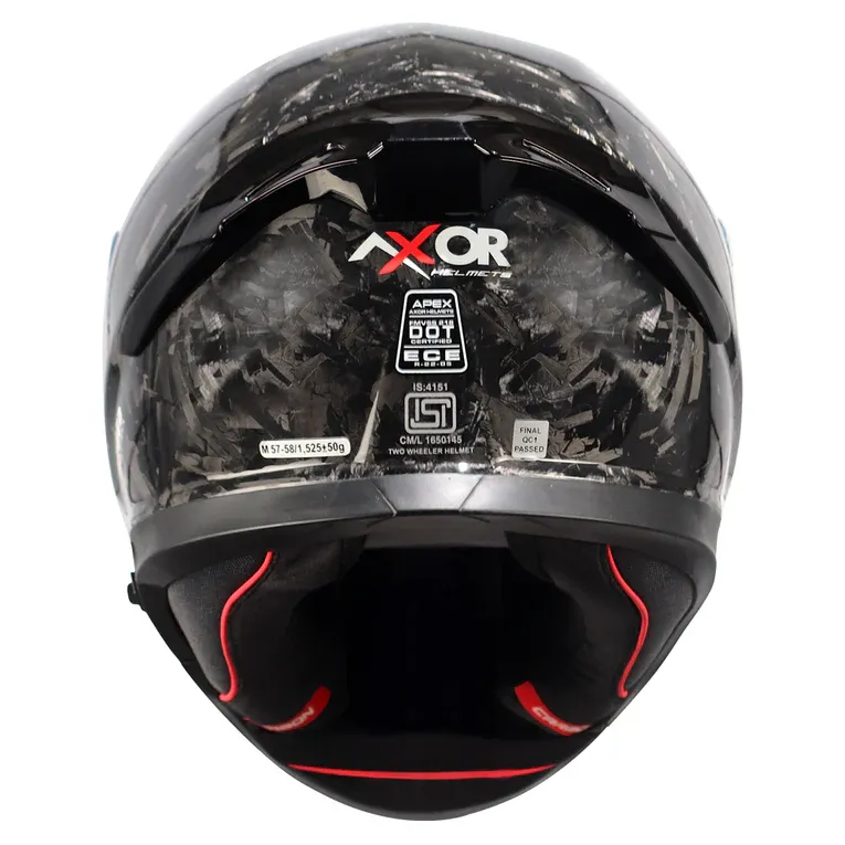 AXOR Apex Forged Carbon Solid Black Full Face Helmet