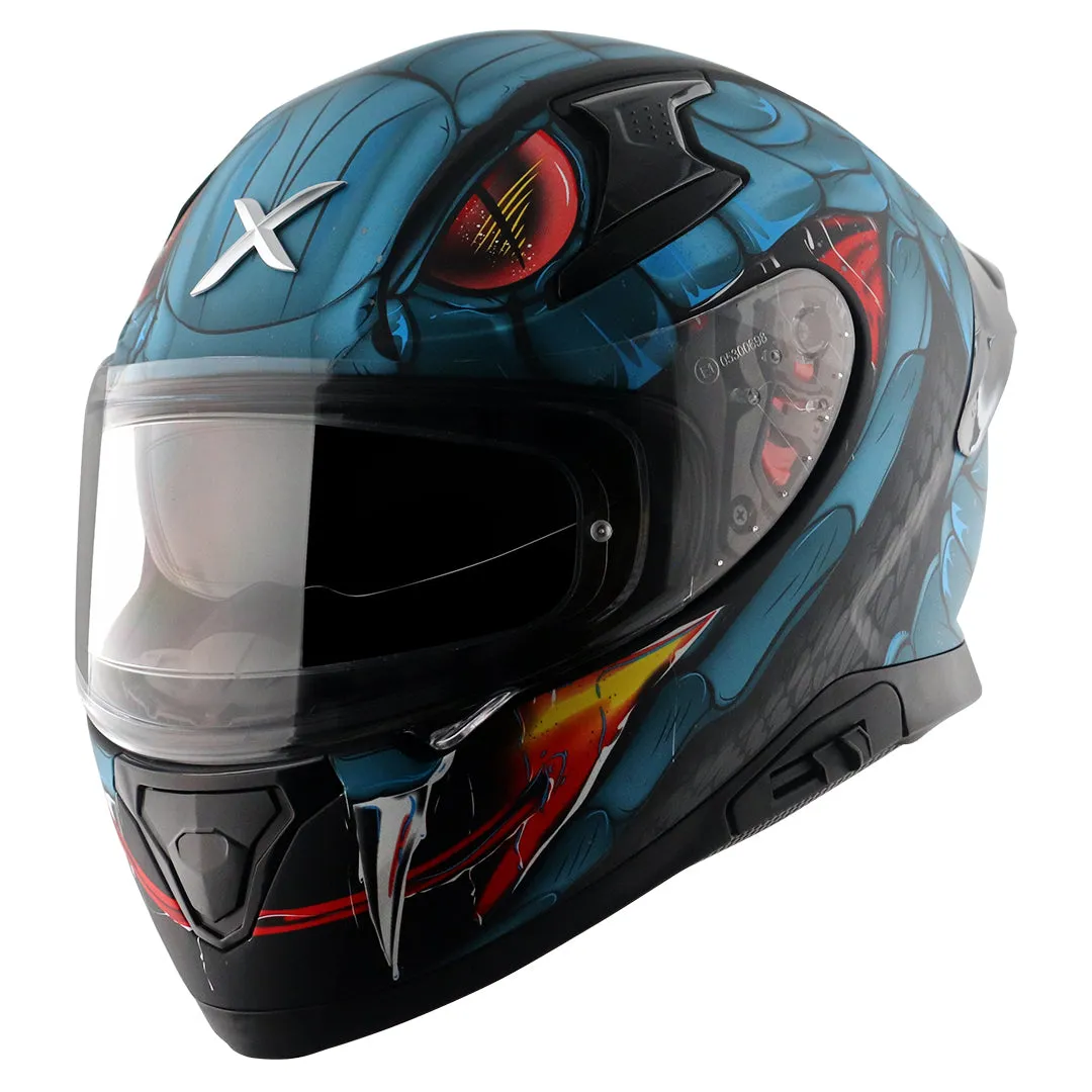 AXOR Apex Venomous Dull Balck M Blue Full Face Helmet