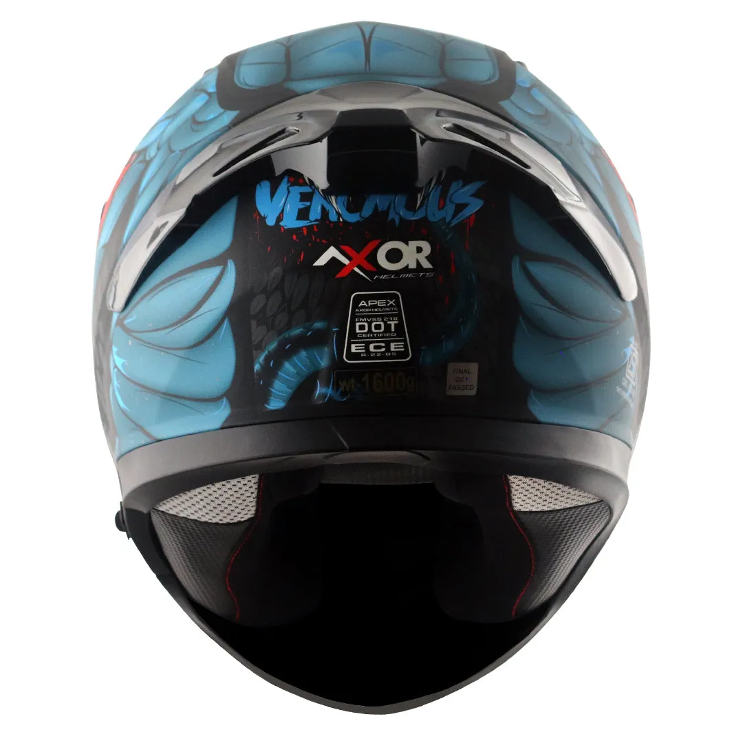 AXOR Apex Venomous Dull Balck M Blue Full Face Helmet