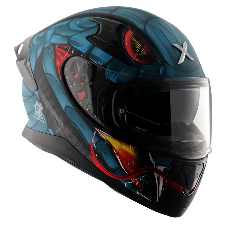 AXOR Apex Venomous Dull Black M Blue Ff Full Face Helmet