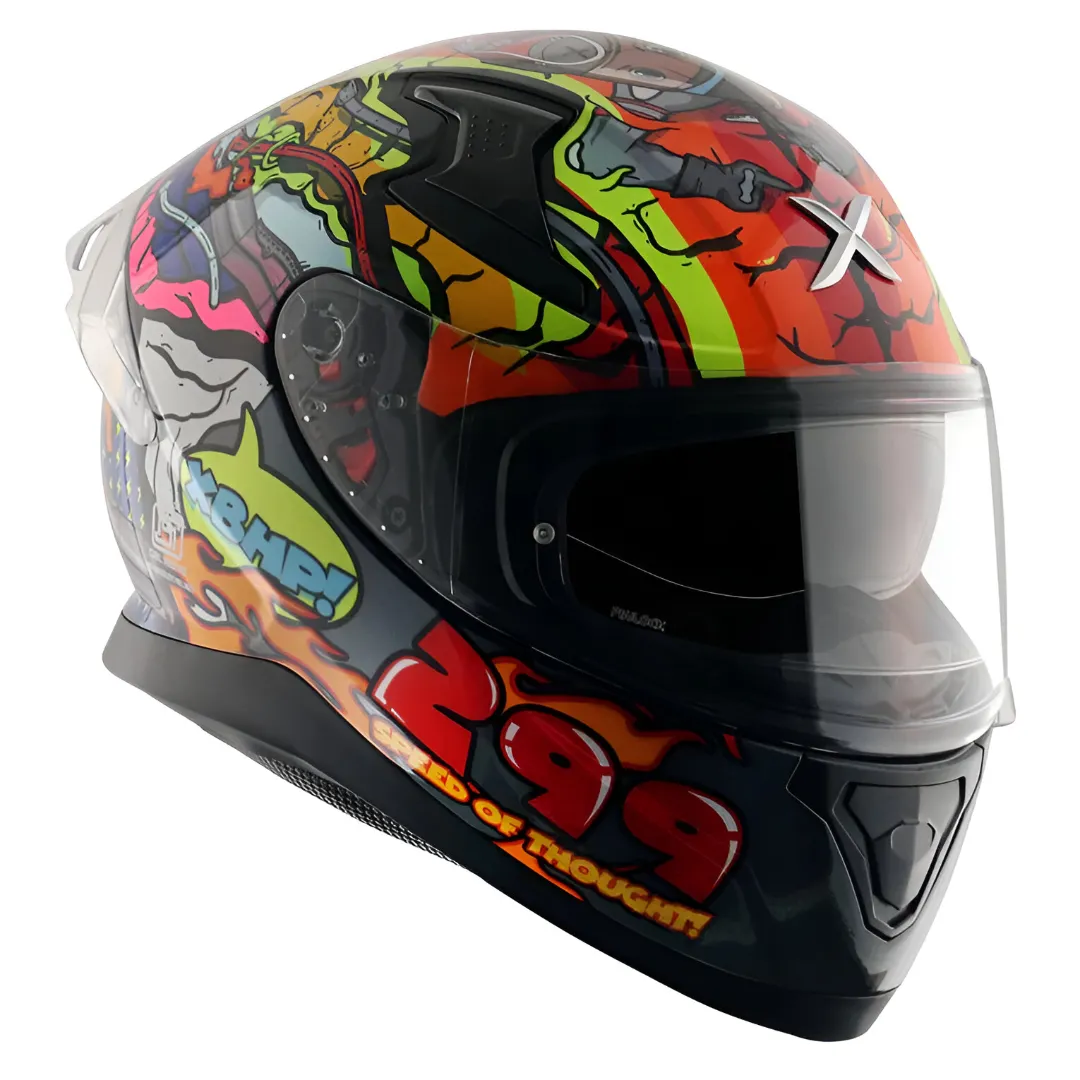 AXOR Apex Xbhp 299 Neon Yellow Blue Full Face Helmet
