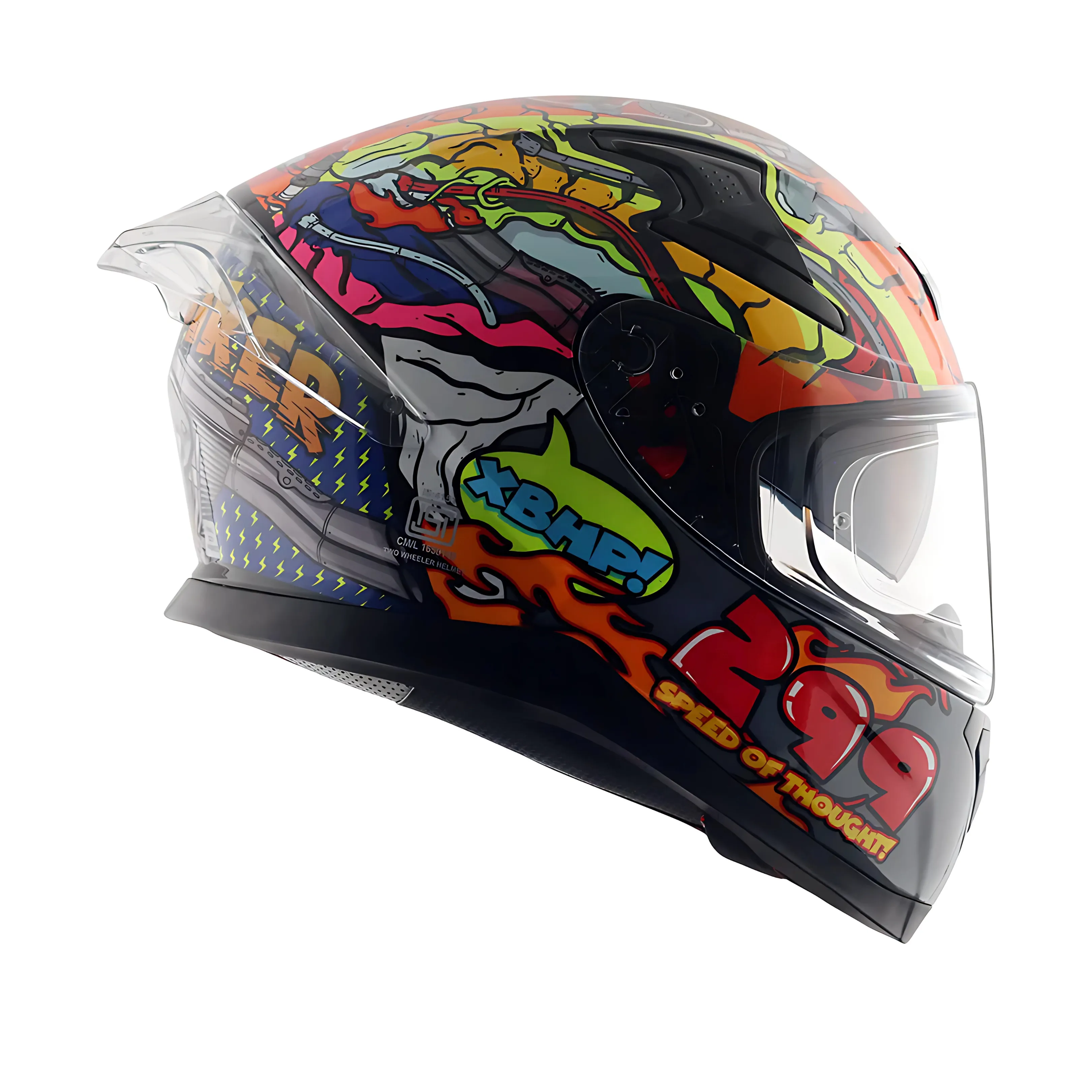 AXOR Apex Xbhp 299 Neon Yellow Blue Full Face Helmet