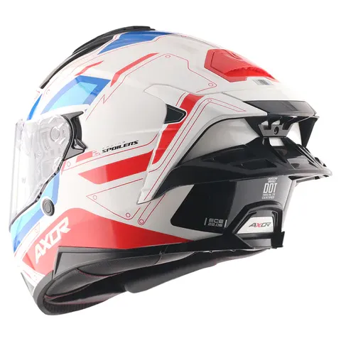 Axor Brutale Ryden White Red Full Face Helmet