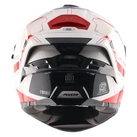 Axor Brutale Ryden White Red Full Face Helmet
