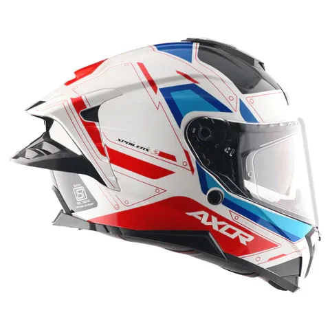 Axor Brutale Ryden White Red Full Face Helmet