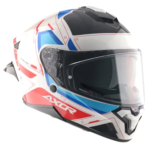 Axor Brutale Ryden White Red Full Face Helmet