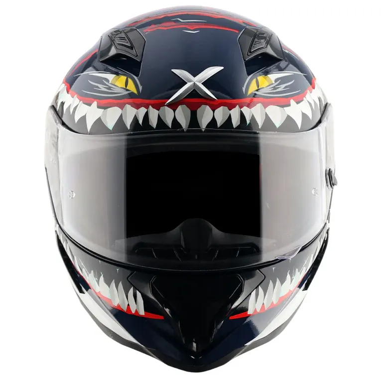 AXOR Hunter Shark Blue White Full Face Helmet