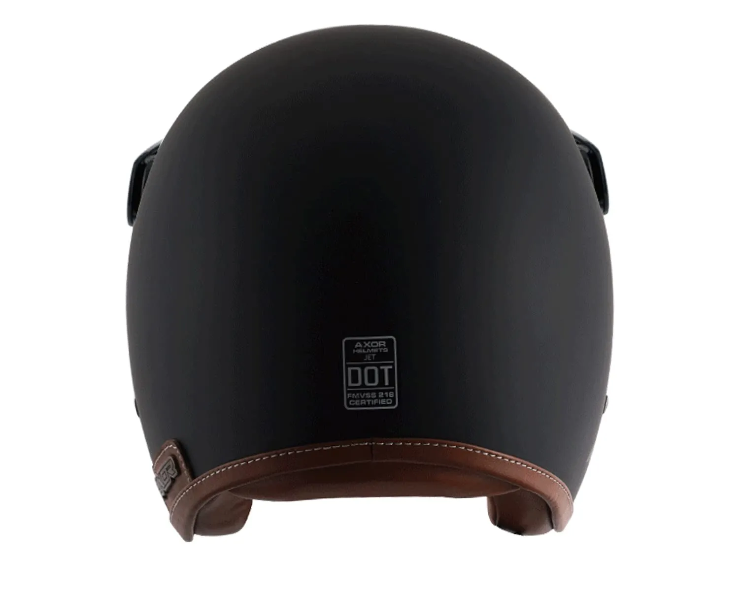 AXOR Jet Leather Dull Black Half Face Helmet