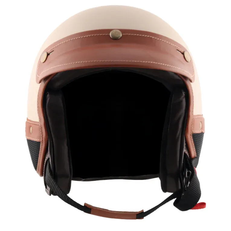 AXOR Retro Jet Alpha Beige Half Face Helmet