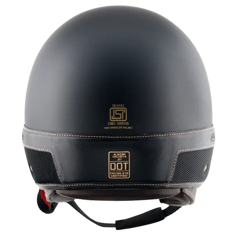 AXOR Retro Jet Alpha Dull Black Half Face Helmet