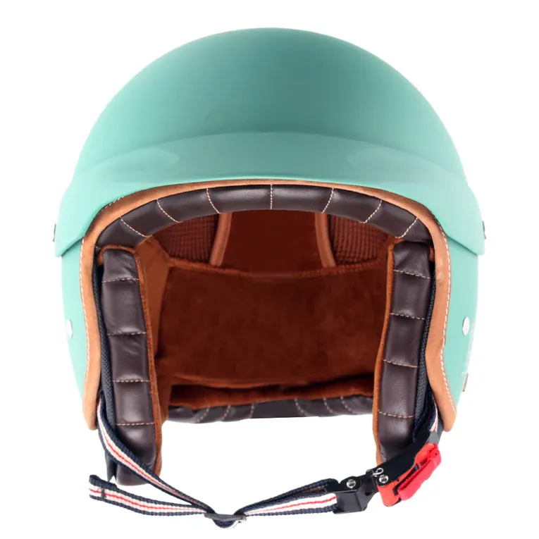 AXOR Retro Jet West With Peak Dull Aqua Green Half Face Helmet