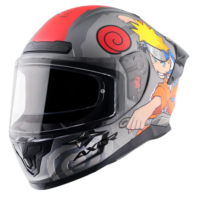 AXOR Saber Naruto Dull Black Orange Full Face Helmet