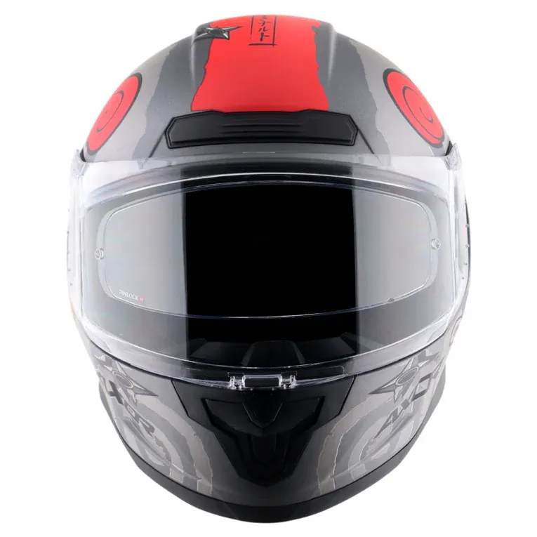 AXOR Saber Naruto Dull Black Orange Full Face Helmet