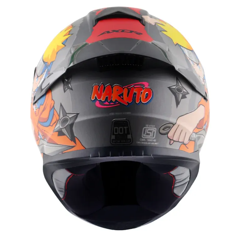 AXOR Saber Naruto Dull Black Orange Full Face Helmet