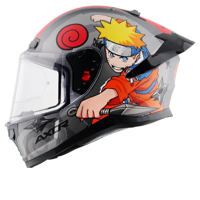 AXOR Saber Naruto Dull Black Orange Full Face Helmet