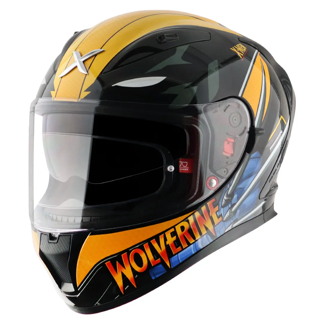 AXOR Street Marvel Wolverine Black Yellow Full Face Helmet