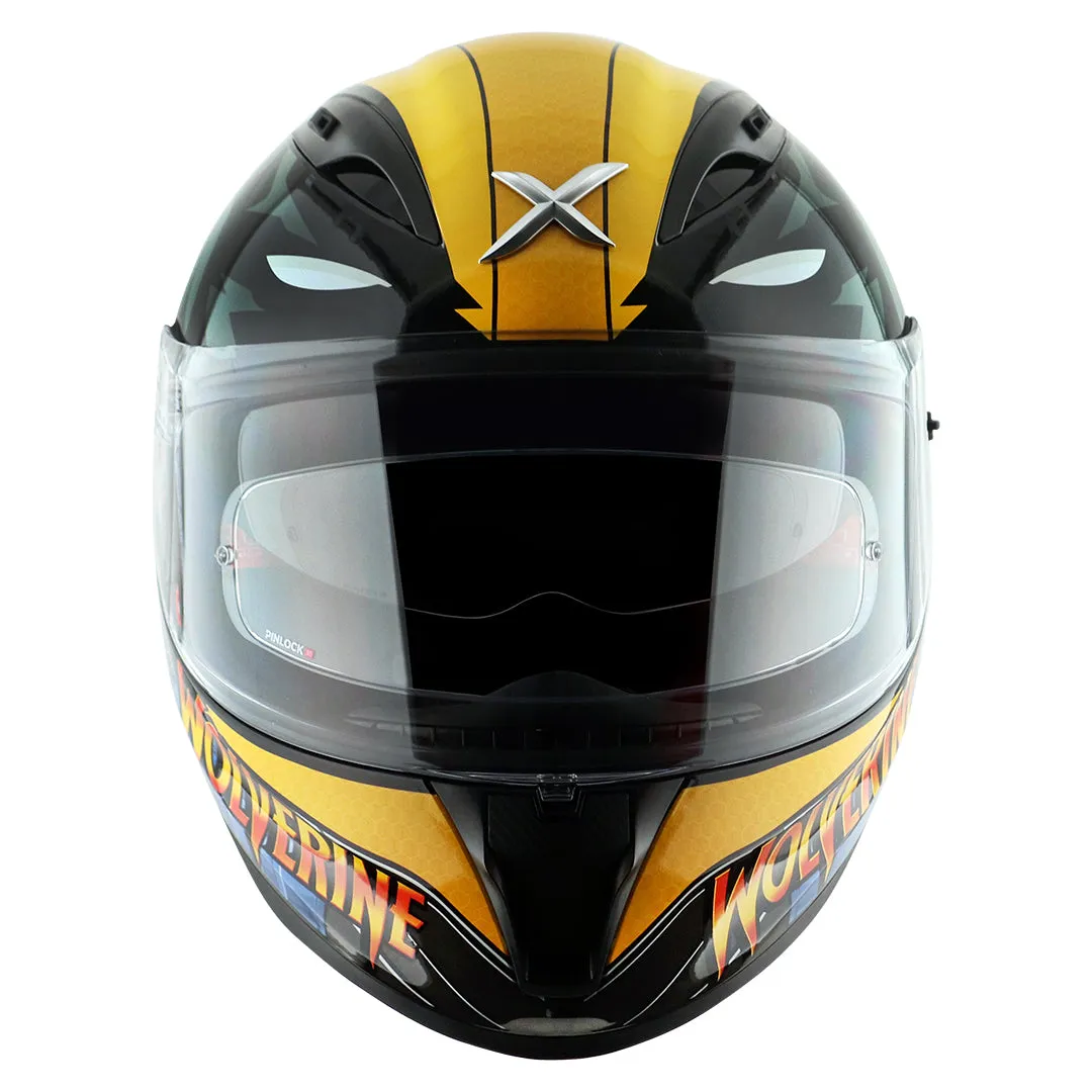 AXOR Street Marvel Wolverine Black Yellow Full Face Helmet