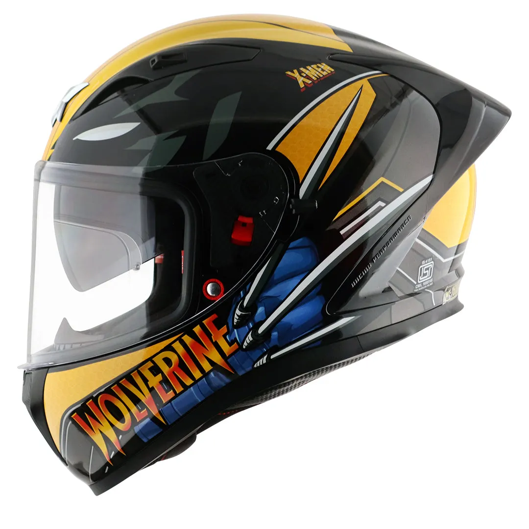 AXOR Street Marvel Wolverine Black Yellow Full Face Helmet