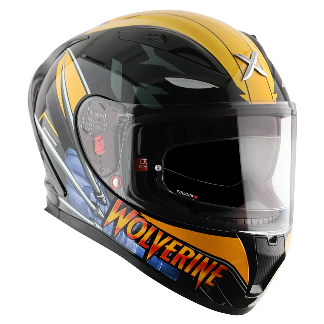 AXOR Street Marvel Wolverine Black Yellow Full Face Helmet
