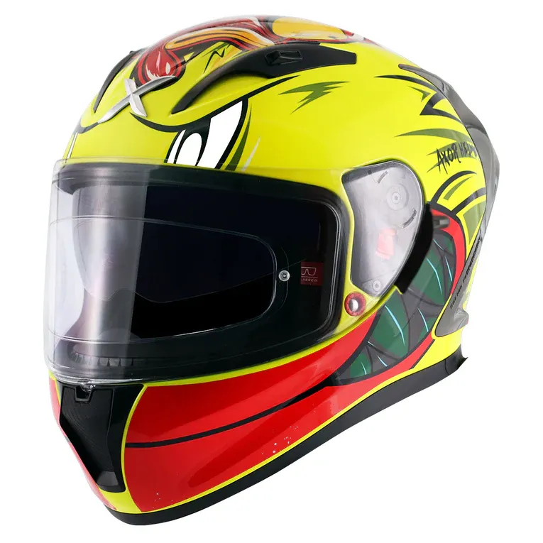 AXOR Street Racing Duck Yellow Red Full Face Helmet