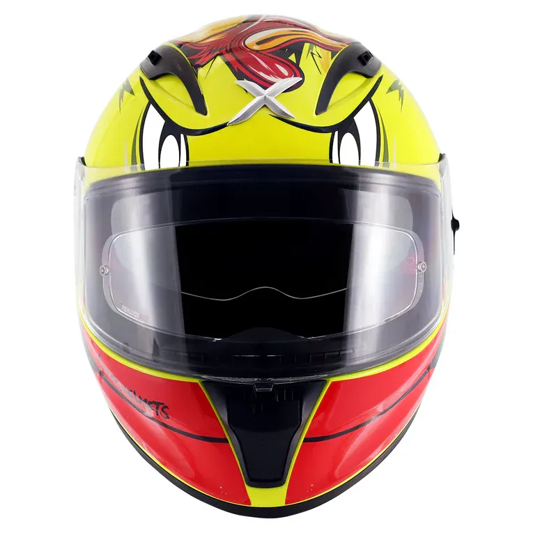 AXOR Street Racing Duck Yellow Red Full Face Helmet