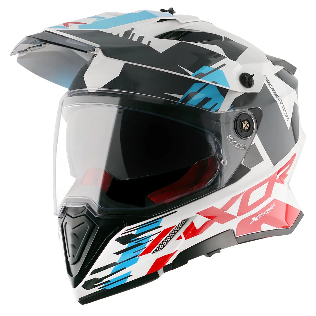 AXOR X Cross X1 Dual Visor White Red Off Road Helmet