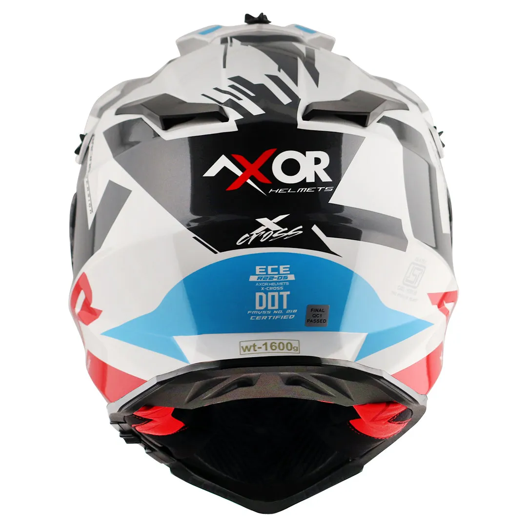 AXOR X Cross X1 Dual Visor White Red Off Road Helmet