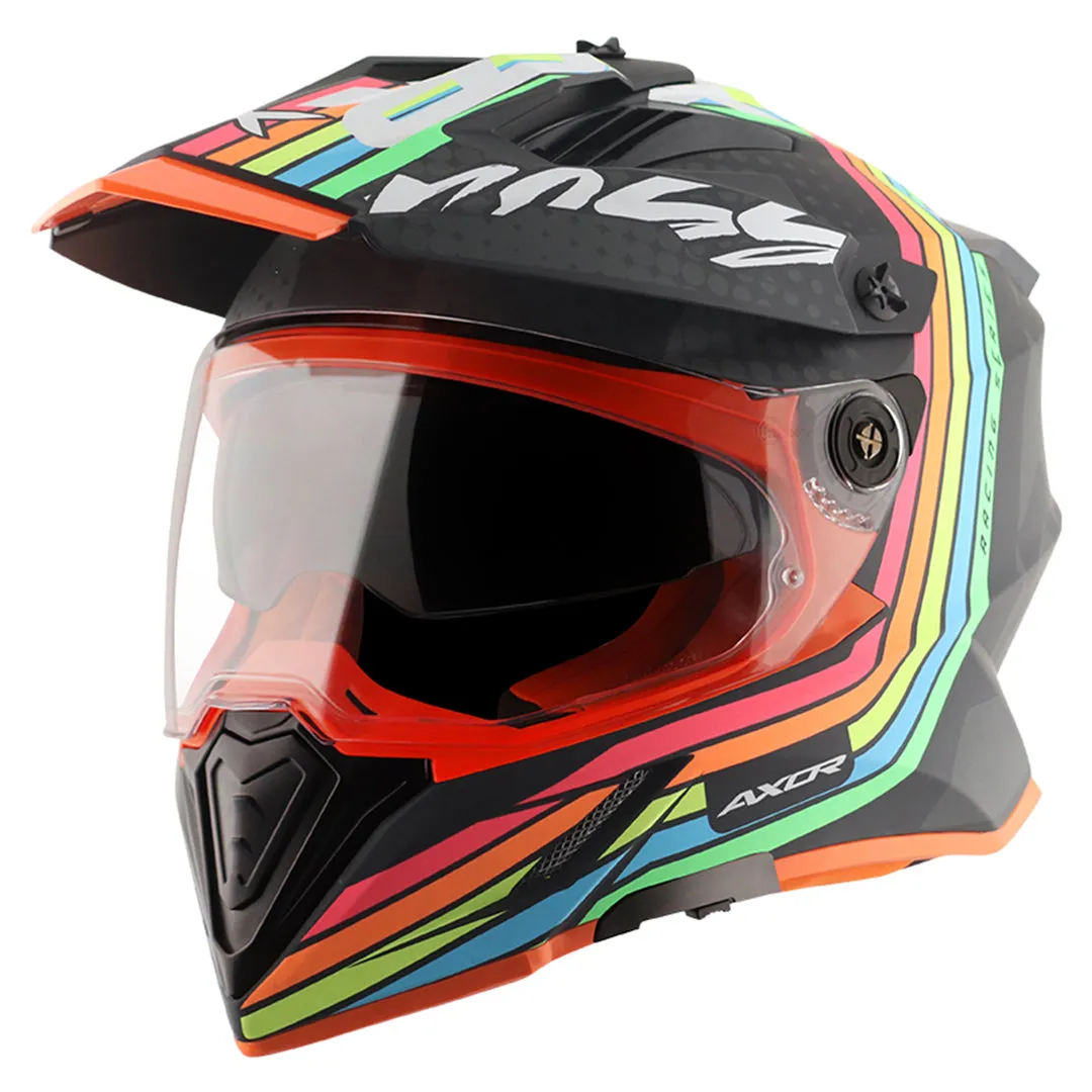 AXOR X Cross X2  Dual Visor Dull Black Grey Off Road Helmet