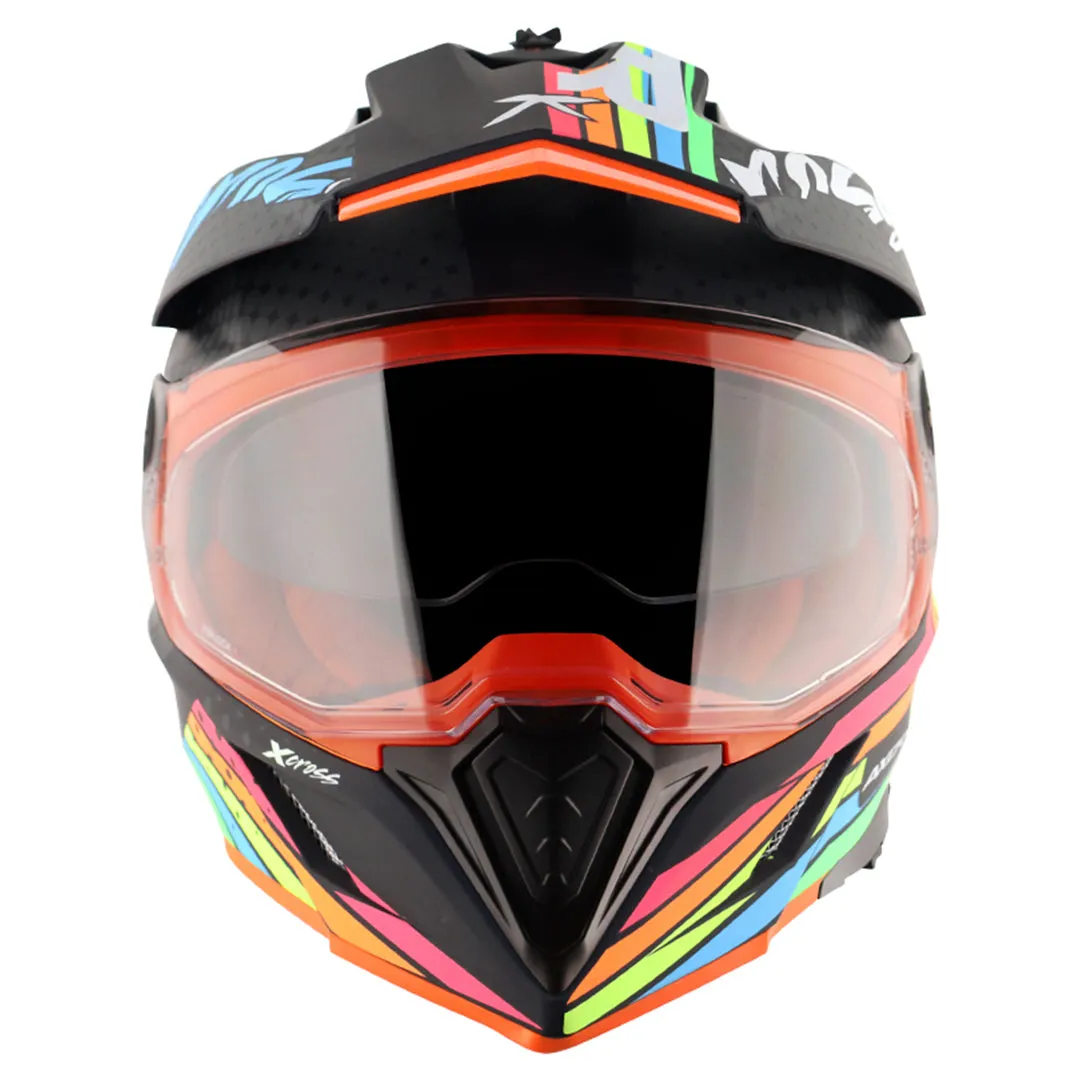 AXOR X Cross X2  Dual Visor Dull Black Grey Off Road Helmet