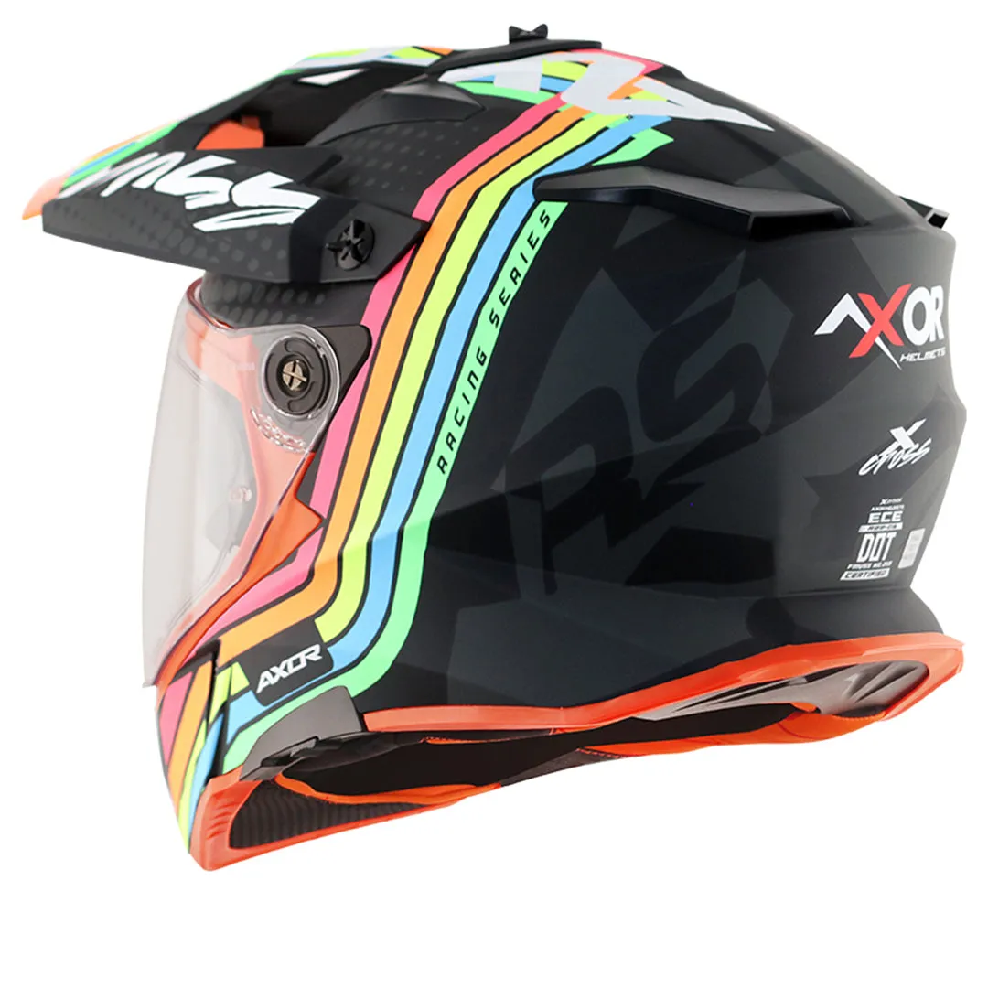 AXOR X Cross X2  Dual Visor Dull Black Grey Off Road Helmet
