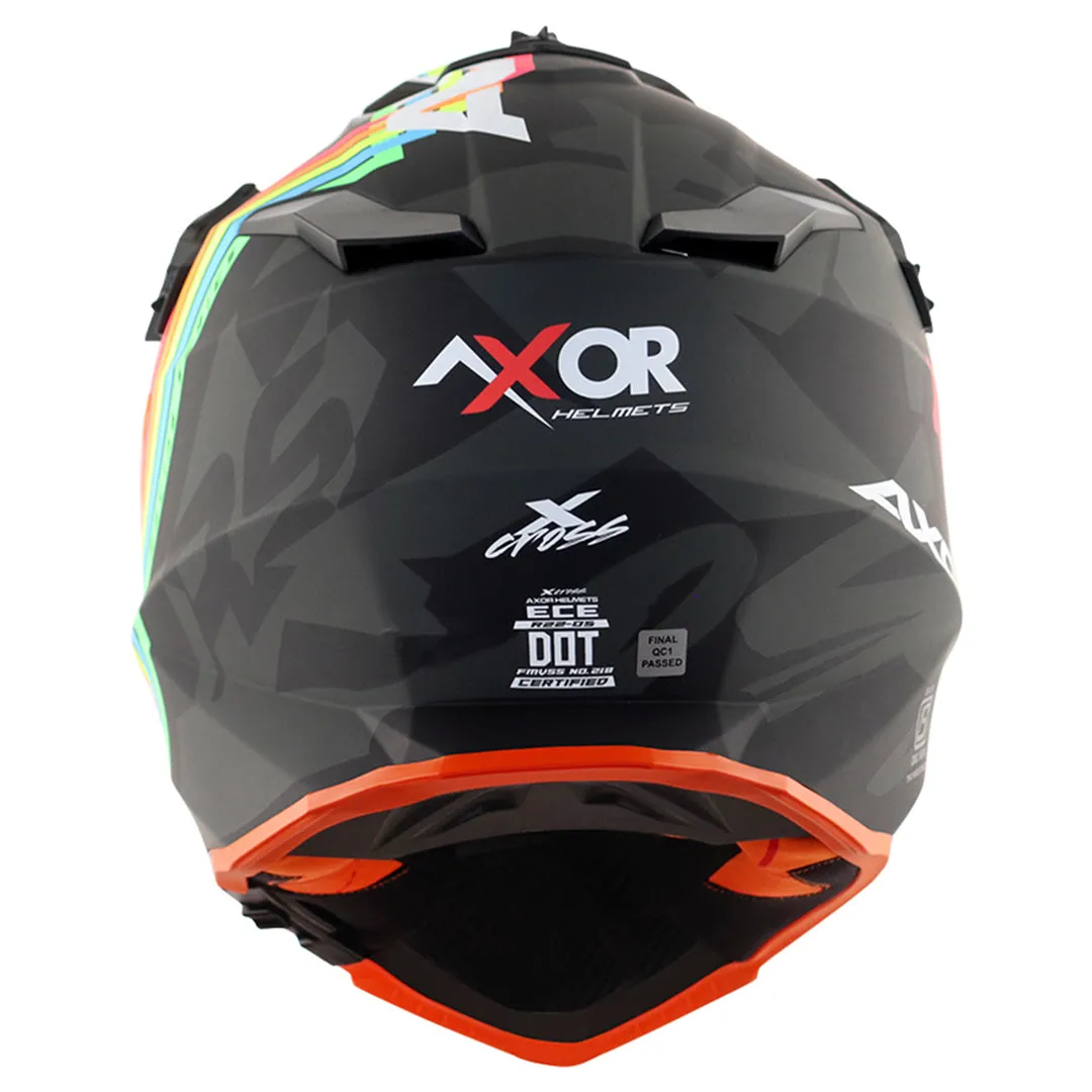 AXOR X Cross X2  Dual Visor Dull Black Grey Off Road Helmet