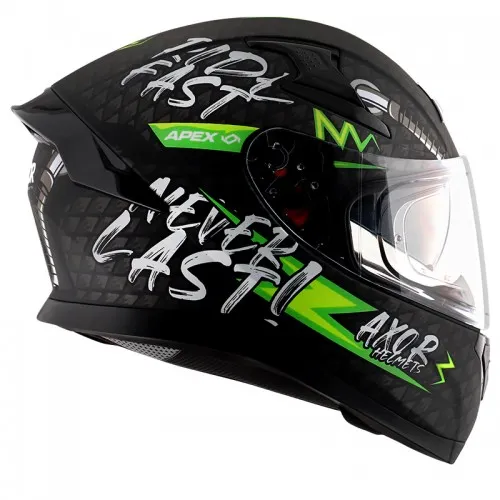 AXOR Axox Apex Ridefast Black Neon Yellow Full Face Helmet