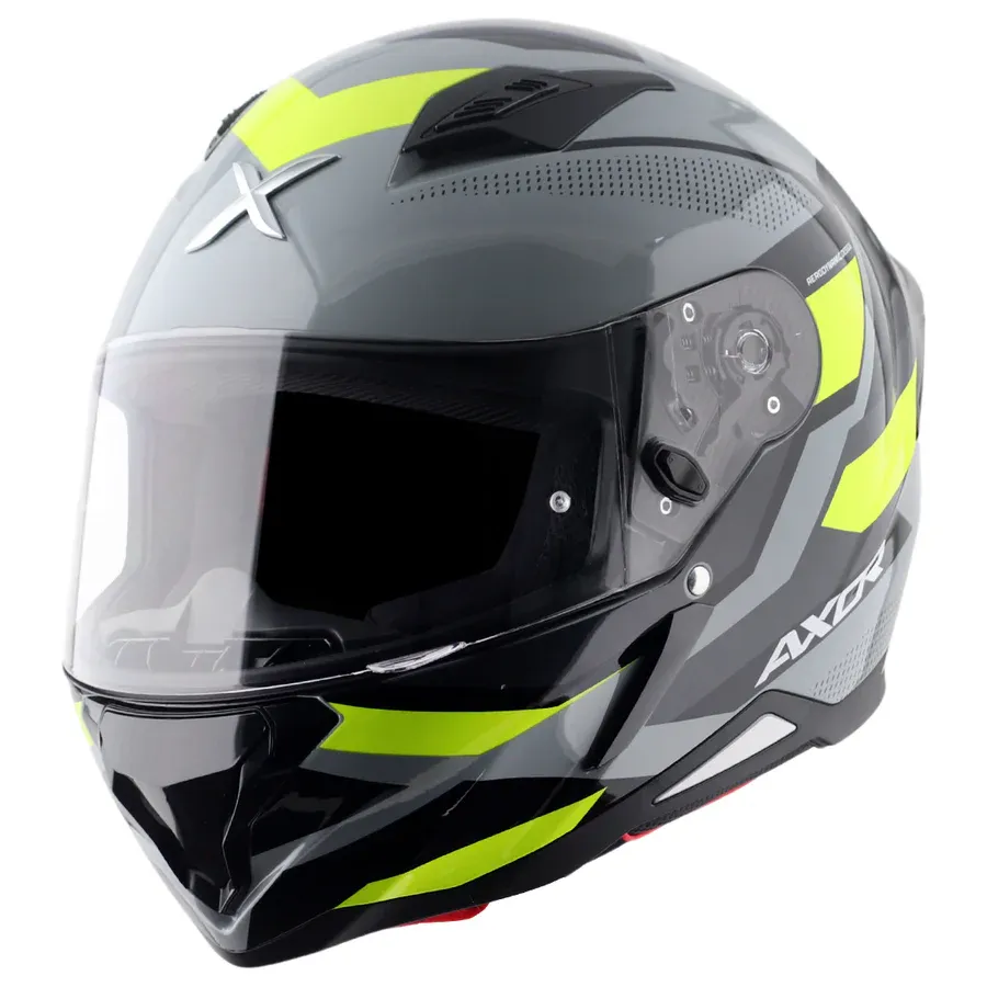 AXOR Hunter Cornet Nardo Grey Neon Yellow Full Face Helmet