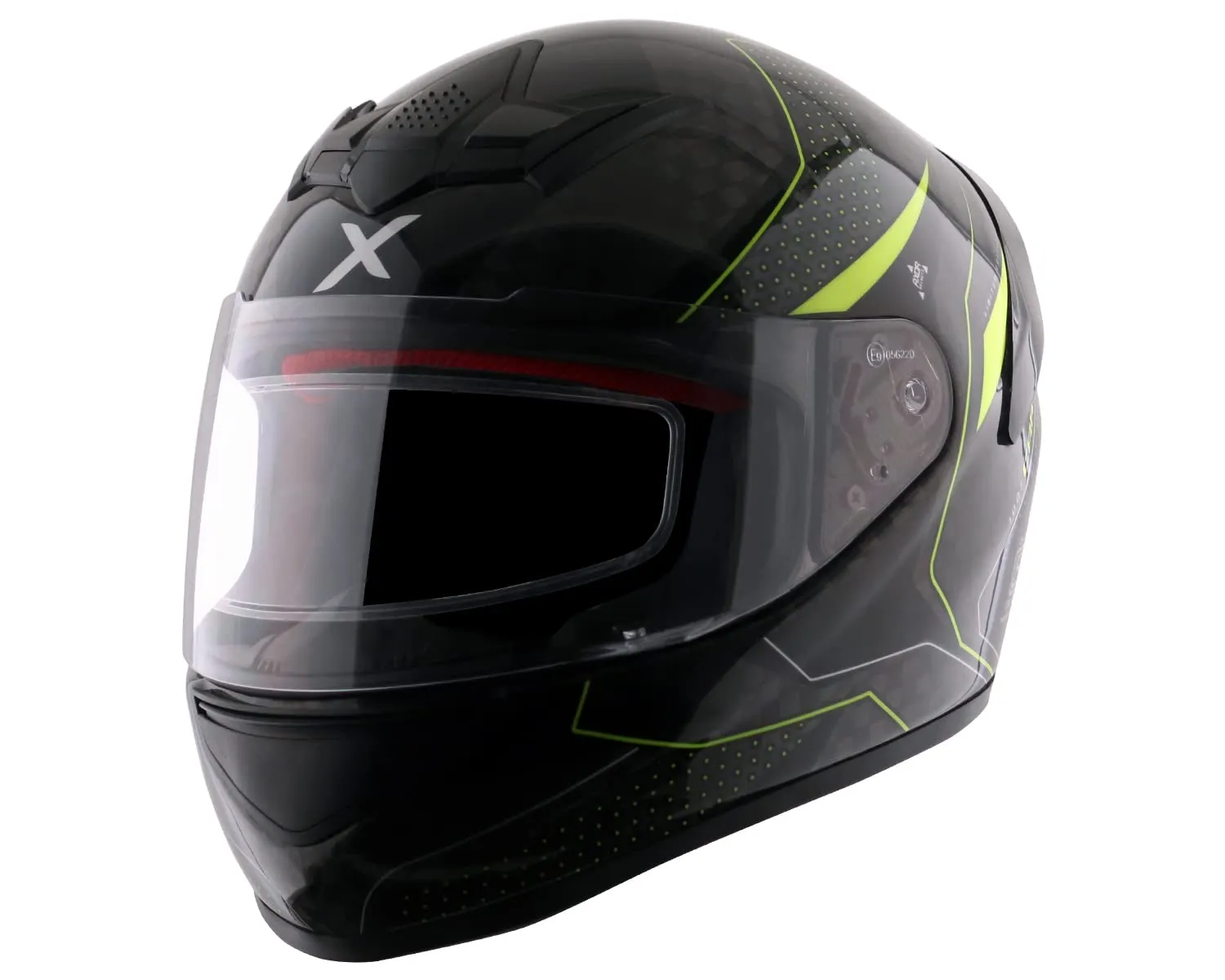 AXOR Rage Carbon Warfare Small Checks Neon Yellow Full Face Helmet