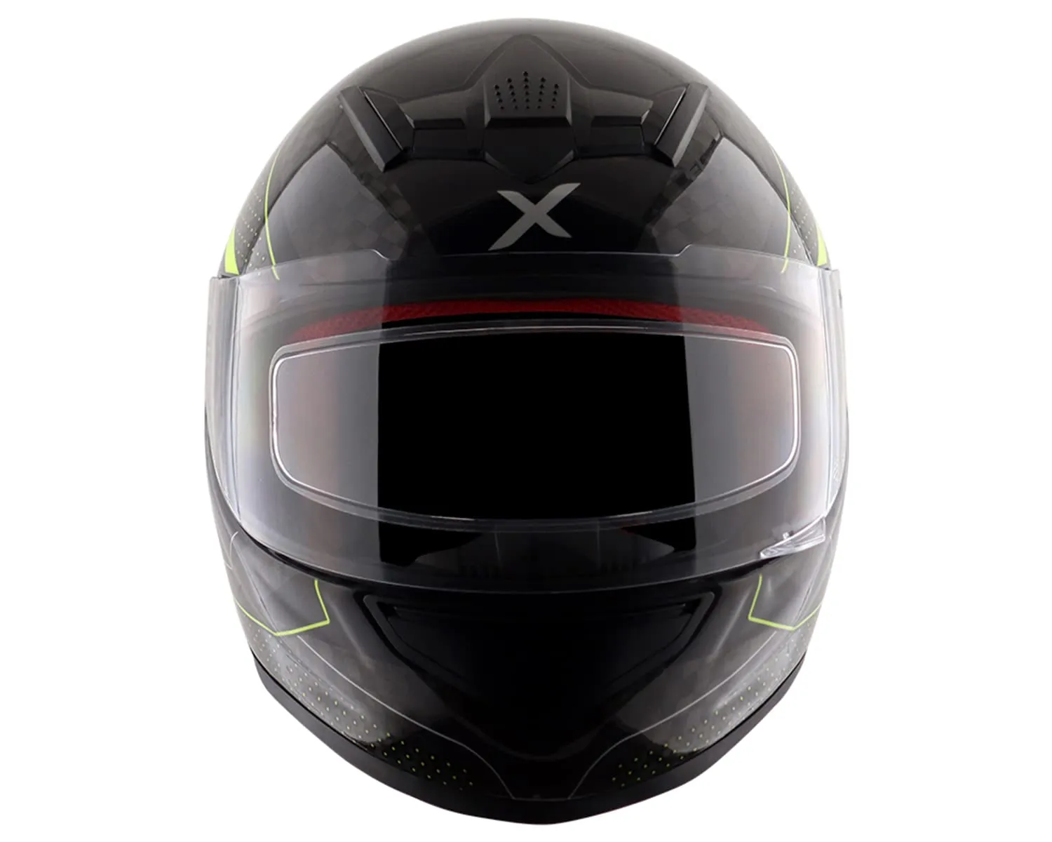 AXOR Rage Carbon Warfare Small Checks Neon Yellow Full Face Helmet