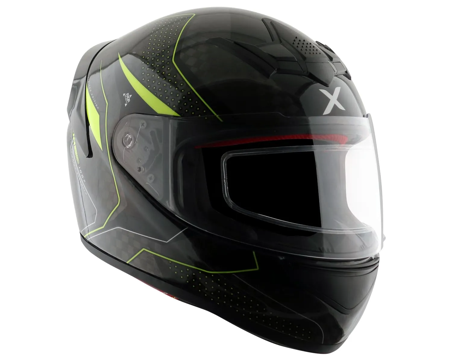 AXOR Rage Carbon Warfare Small Checks Neon Yellow Full Face Helmet