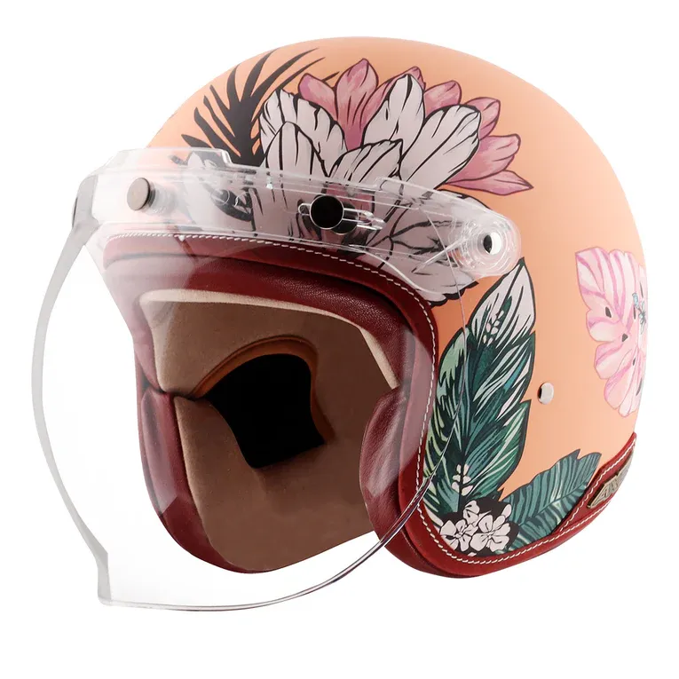 AXOR Retro Jet Hawai Peach Half Face Helmet
