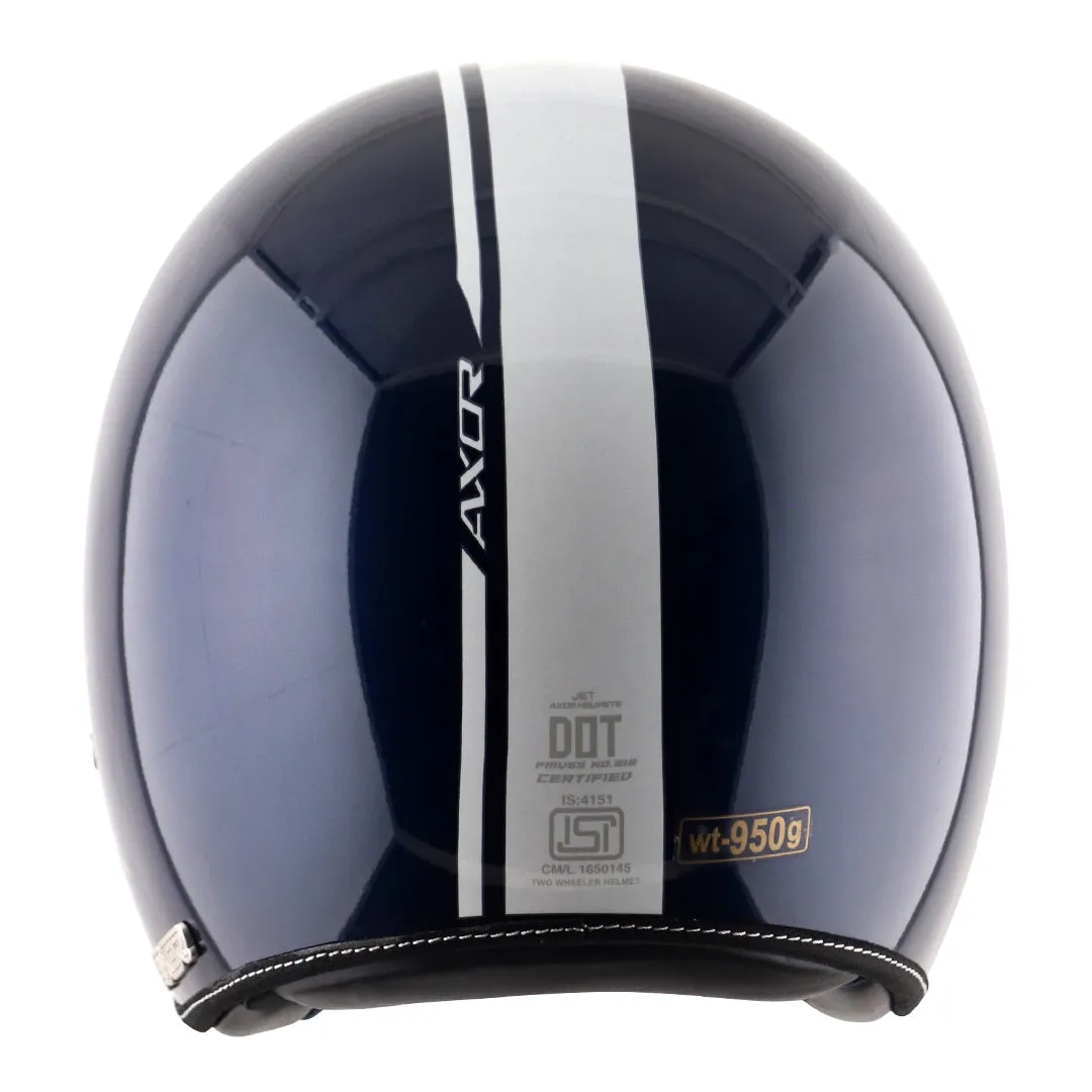 AXOR Retro Jet Euro Globe Royal Blue Half Face Helmet