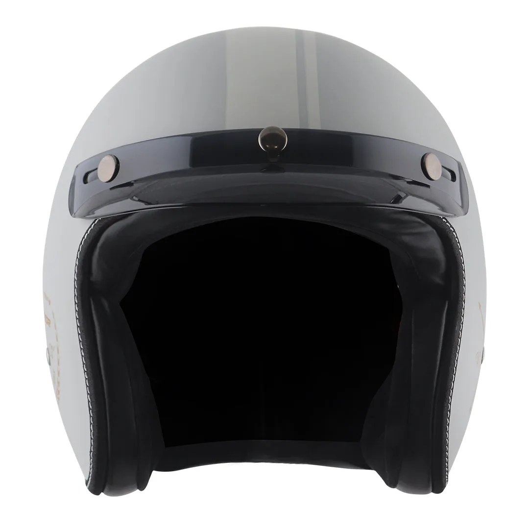 AXOR Retro Jet Euro Globe Dull Cool Grey Half Face Helmet