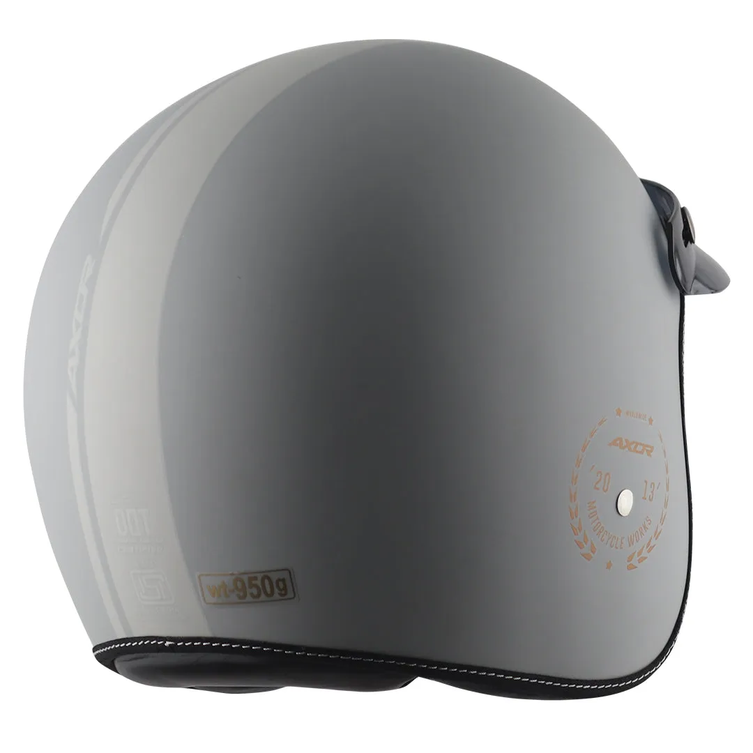 AXOR Retro Jet Euro Globe Dull Cool Grey Half Face Helmet