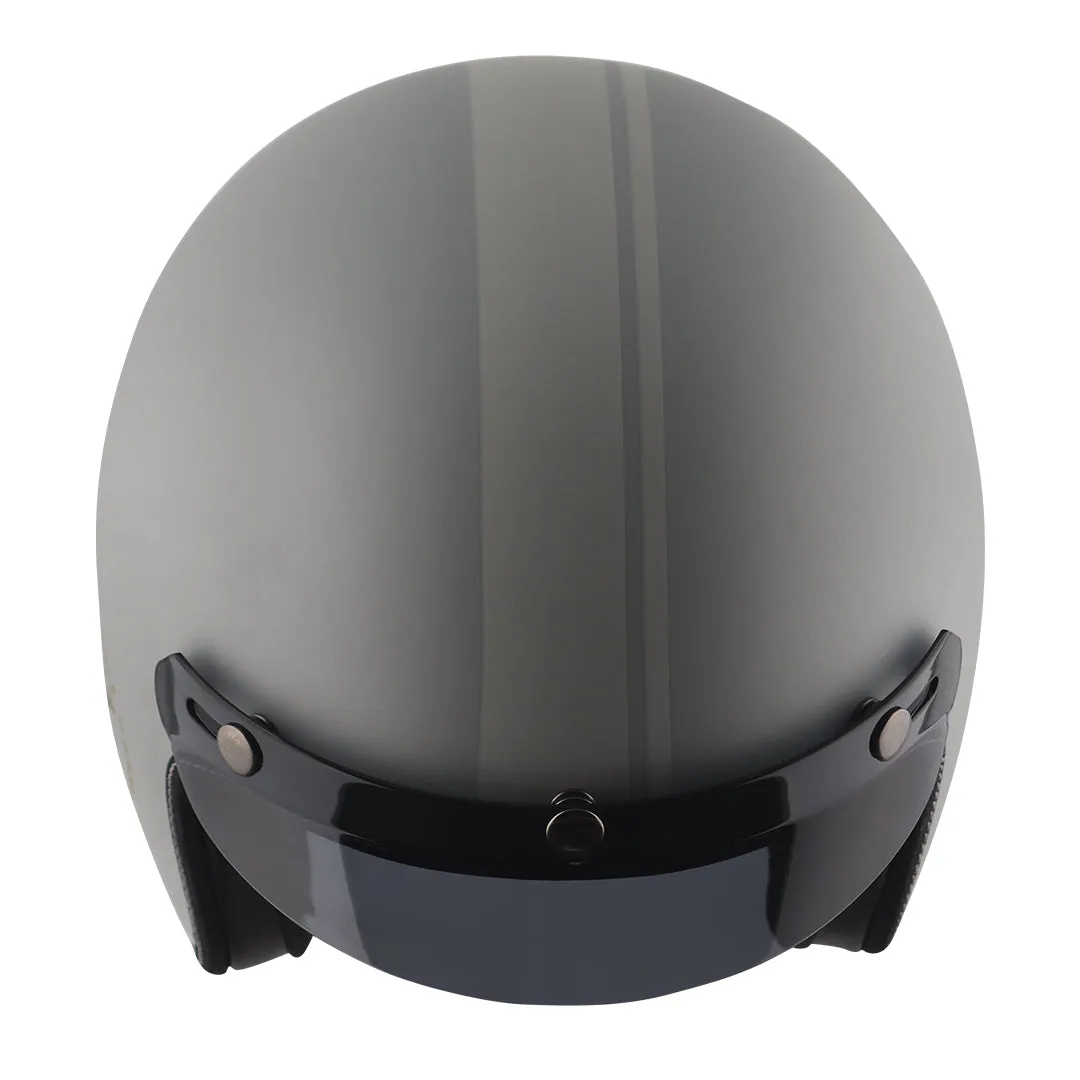 AXOR Retro Jet Euro Globe Dull Cool Grey Half Face Helmet