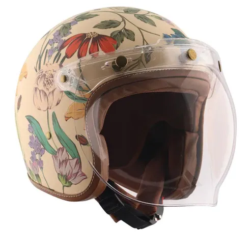 AXOR Retro Jet Ibiza Beige Womens Half Face Helmet