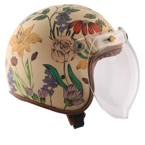 AXOR Retro Jet Ibiza Beige Womens Half Face Helmet