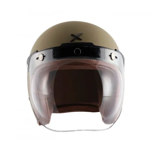 AXOR Retro Jet Leather Dull Desert Storm Half Face Helmet