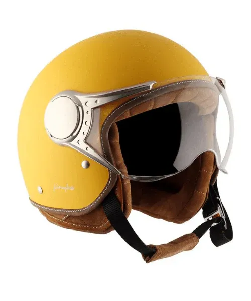 AXOR Retro Jet West Dull Yellow Half Face Helmet