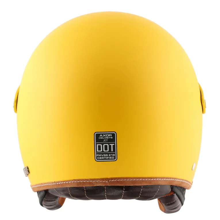 AXOR Retro Jet West With Peak Dull Yellow Half Face Helmet
