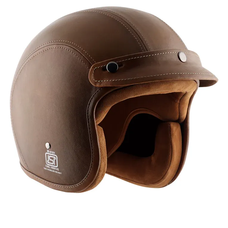 AXOR Retro Jett Leather Half Face Helmet