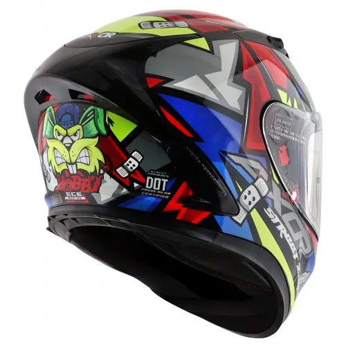 AXOR Street Bobby Black Red Full Face Helmet