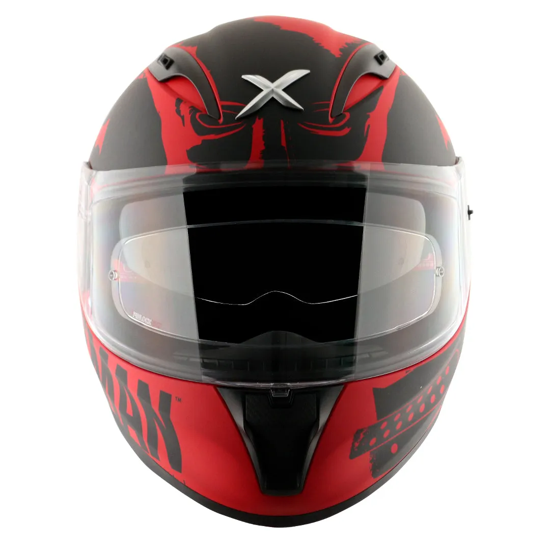AXOR Street Dc Batman Dull Red Black Full Face Helmet